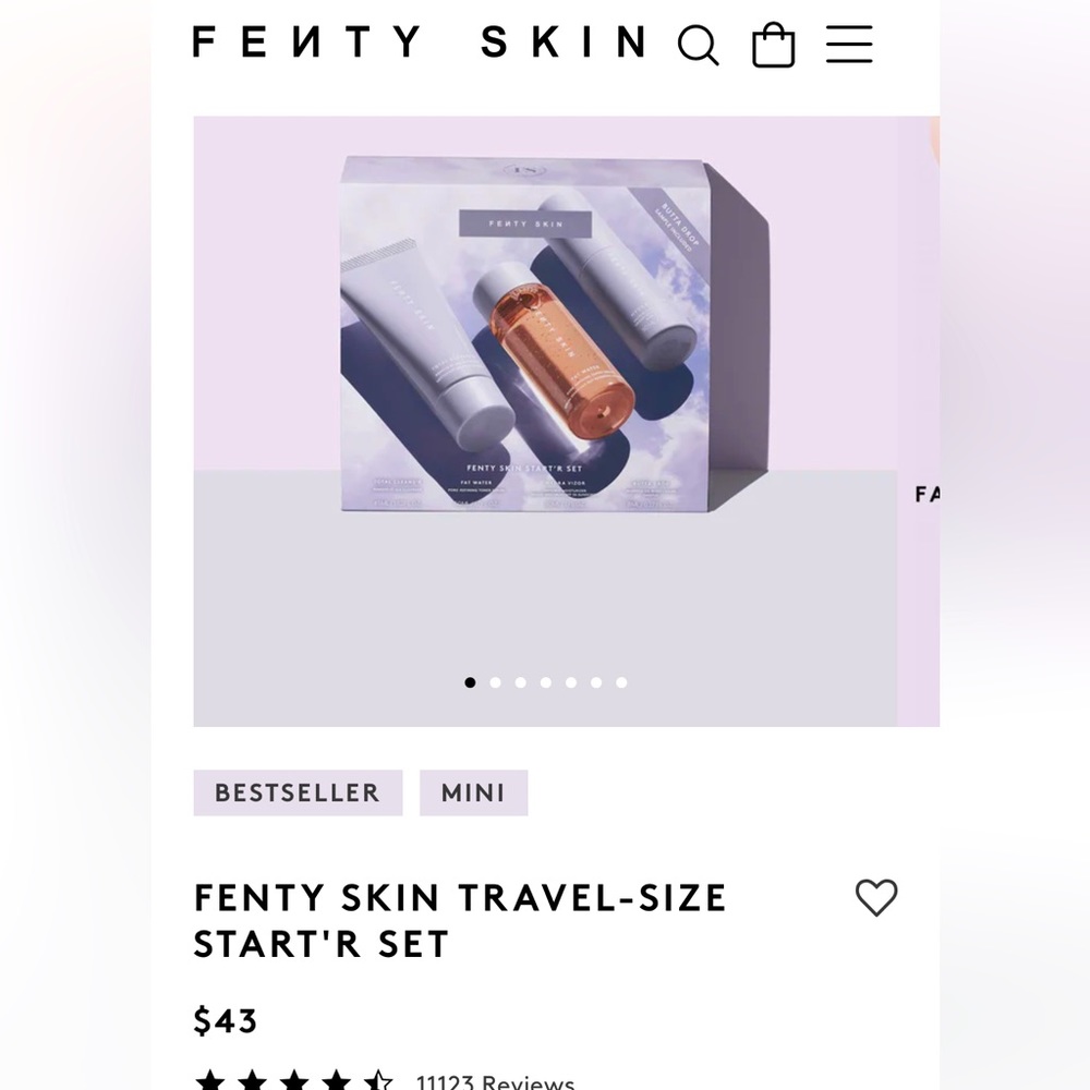 Fenty skin care set